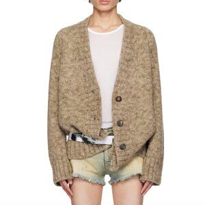 Maison Margiela Botanical Dye V-neck Cardigan Anthracite Small